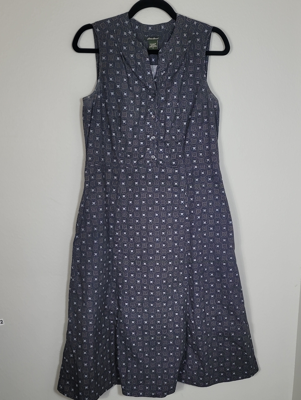 Vintage Eddie Bauer Fit & Flare Dress Size 6 Small Pockets Modest Cottage